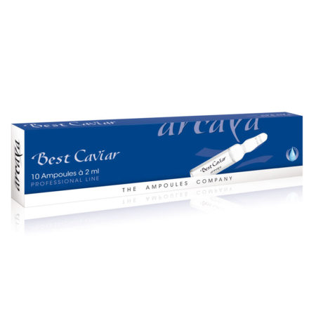 Best Caviar 10er Ampullenpackung in der Farbe dunkelblau und weiß.