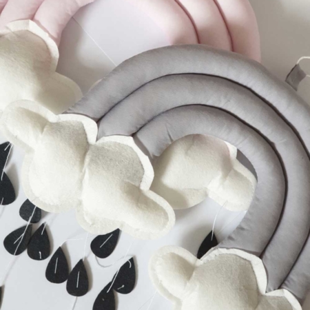 Deko-Regenbogen grau und rosa