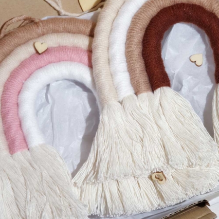 Makramee-Wandbehang Regenbogen Set